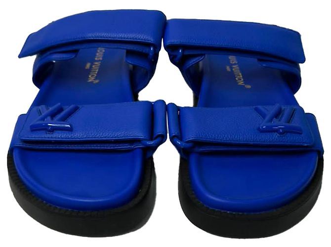 Mule Louis Vuitton LV Sunset Comfort in pelle blu - vista 2