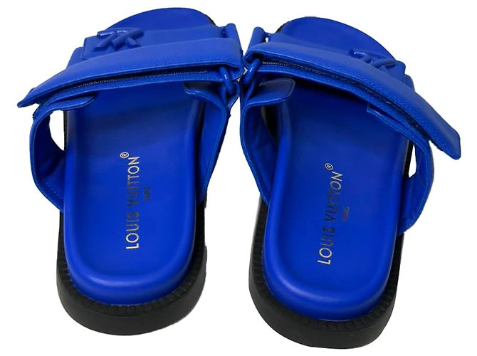 Mule Louis Vuitton LV Sunset Comfort in pelle blu - vista 3