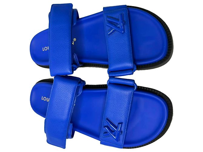 Mule Louis Vuitton LV Sunset Comfort in pelle blu - vista 4
