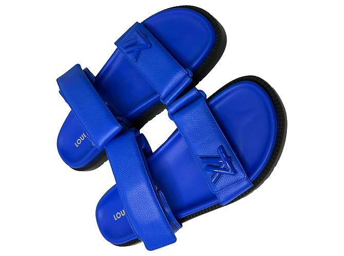 Mule Louis Vuitton LV Sunset Comfort in pelle blu - vista 6