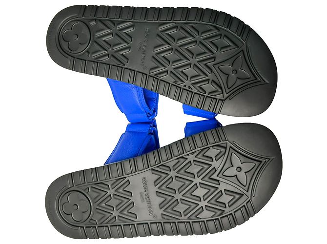 Mule Louis Vuitton LV Sunset Comfort in pelle blu - vista 7