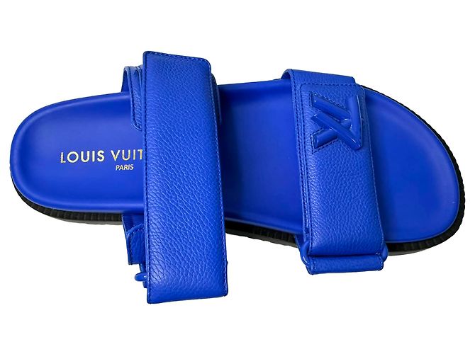 Mule Louis Vuitton LV Sunset Comfort in pelle blu - vista 8