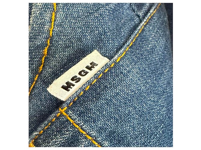 Vestido camisero sin mangas con cinturón en denim azul MSGM - Ansicht 4