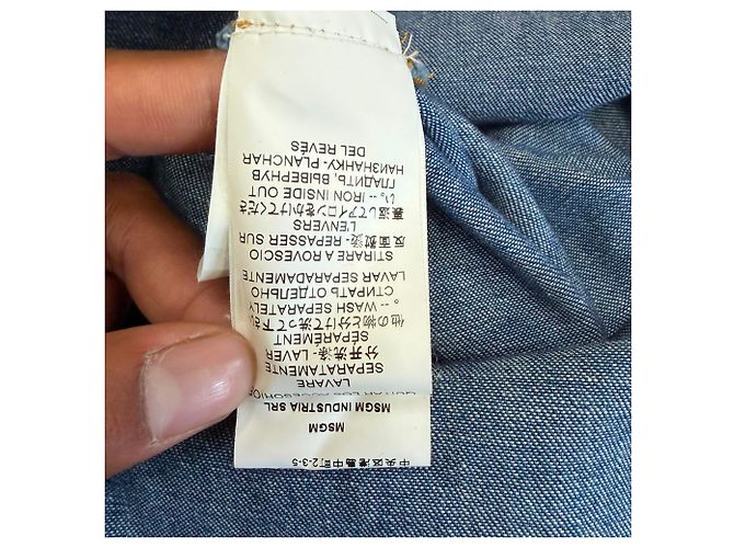 Vestido camisero sin mangas con cinturón en denim azul MSGM - Ansicht 6