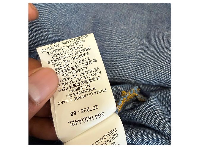 Vestido camisero sin mangas con cinturón en denim azul MSGM - Ansicht 7
