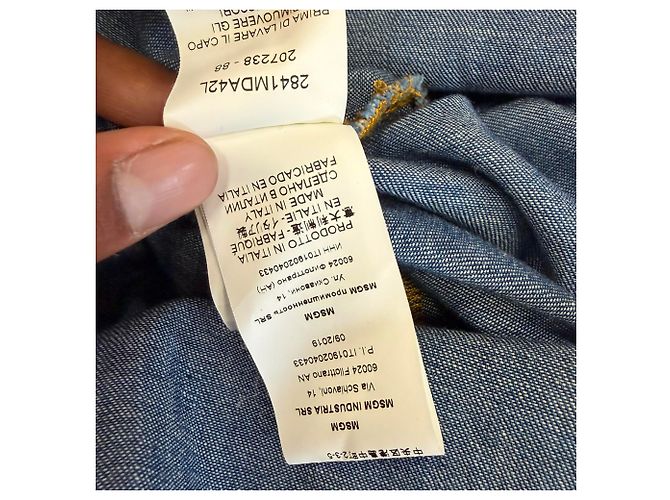 Vestido camisero sin mangas con cinturón en denim azul MSGM - Ansicht 8