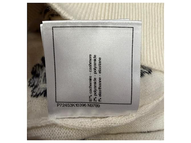 Timeless Chanel Daisy Flora Strickpullover aus Cashmere in Creme Weiß Roh - Ansicht 7