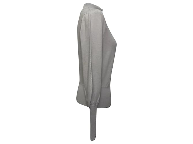 Zimmermann Strickpullover mit Rollkragen aus grauer Merinowolle - Ansicht 2
