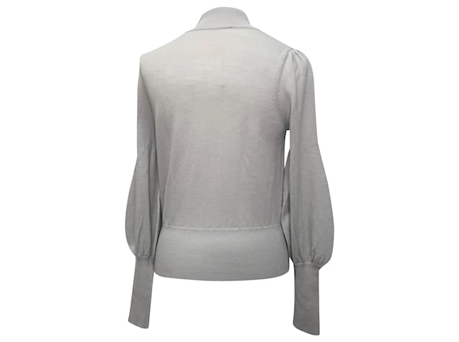 Zimmermann Strickpullover mit Rollkragen aus grauer Merinowolle - Ansicht 3