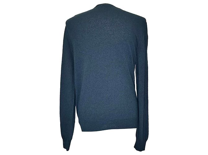 Pull Loewe Anagram en coton bleu marine - vue 3