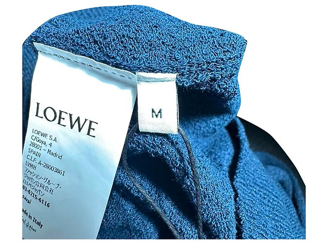 Pull Loewe Anagram en coton bleu marine - vue 5