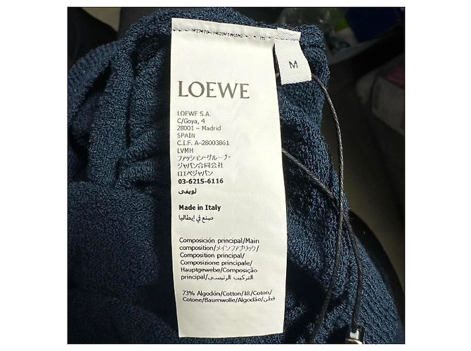 Pull Loewe Anagram en coton bleu marine - vue 6