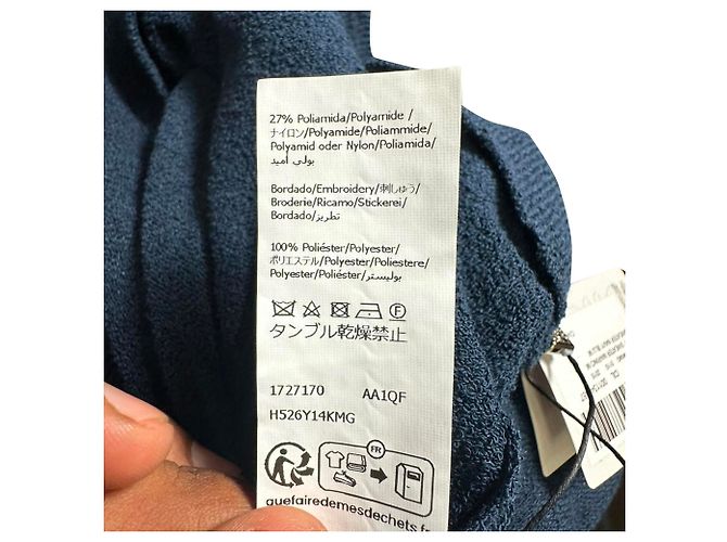 Pull Loewe Anagram en coton bleu marine - vue 7