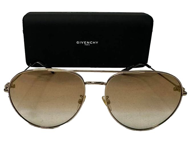Occhiali da sole Aviator Givenchy in metallo marrone Rosso - vista 9