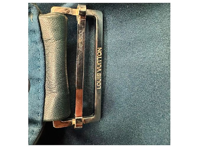 Mini saia envelope Louis Vuitton com cinto em seda turquesa - vista 4