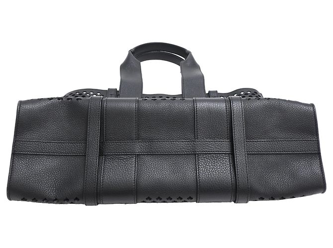 Borsa Tote Woody Large in pelle nera Chloé Nero - vue 4