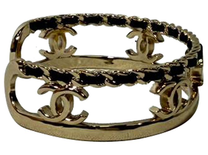 Timeless Bracciale Chanel CC Chain Accent in metallo dorato D'oro - vista 2