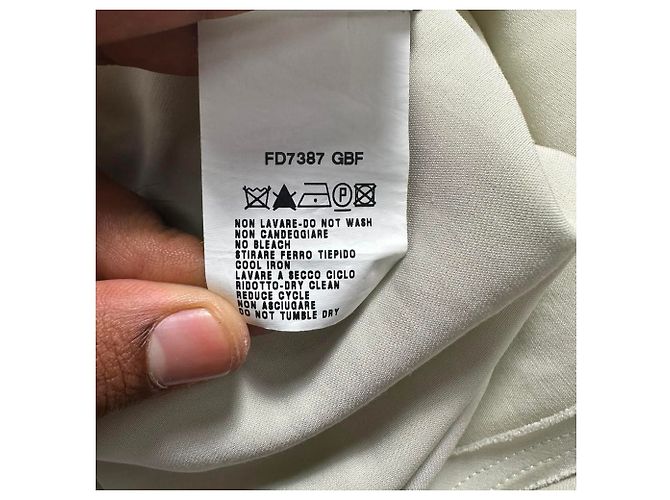 Fendi Poncho Mini Kleid aus cremefarbener Viskose Weiß Roh - Ansicht 11
