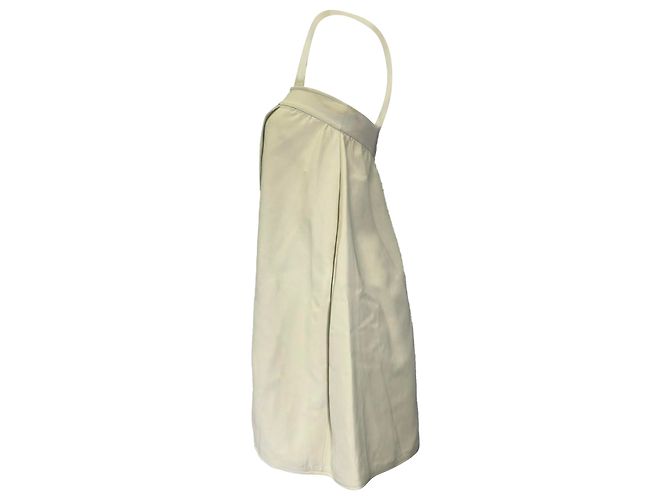 Fendi Poncho Mini Kleid aus cremefarbener Viskose Weiß Roh - Ansicht 2