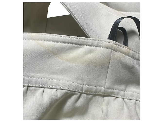 Fendi Poncho Mini Kleid aus cremefarbener Viskose Weiß Roh - Ansicht 4