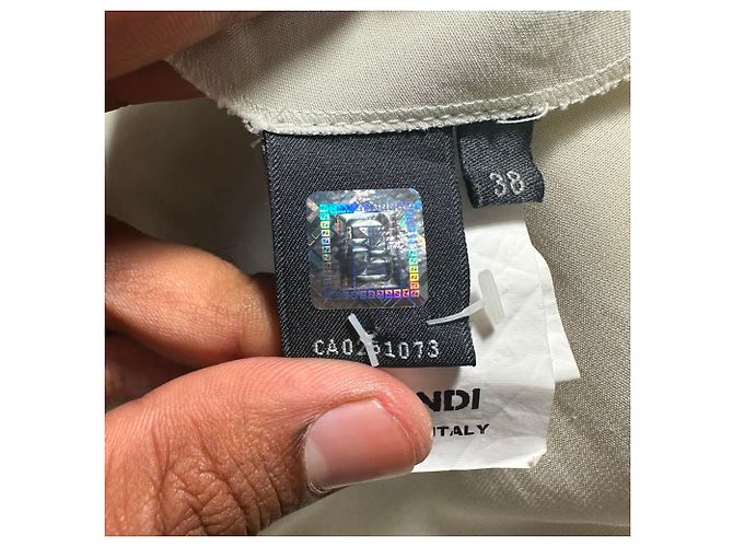 Fendi Poncho Mini Kleid aus cremefarbener Viskose Weiß Roh - Ansicht 7