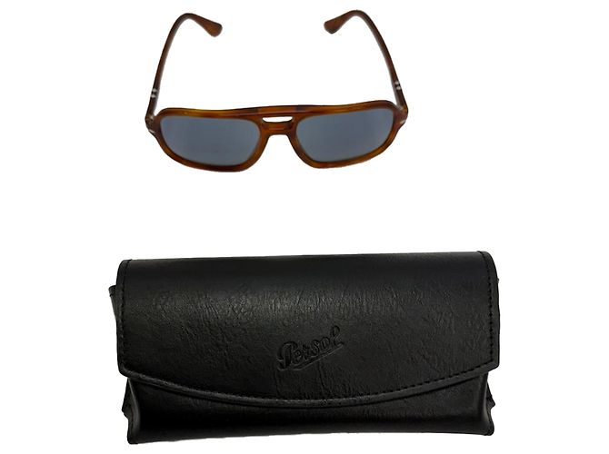 Gafas de sol Persol PO3328S Aviator en acetato marrón Castaño Roja - vista 7