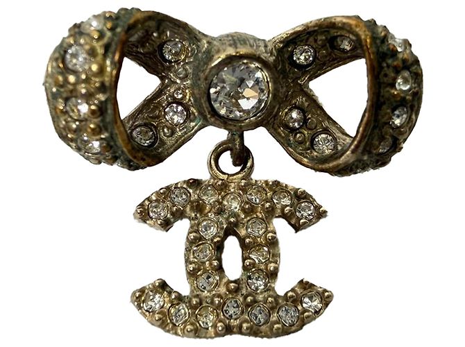 Timeless Orecchini Chanel Crystal CC Bow Drop in metallo dorato Stampa python - vista 5