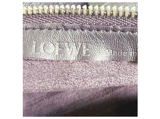 Pochette Bracelet Plissé Loewe in Pelle Viola Porpora - vista 6