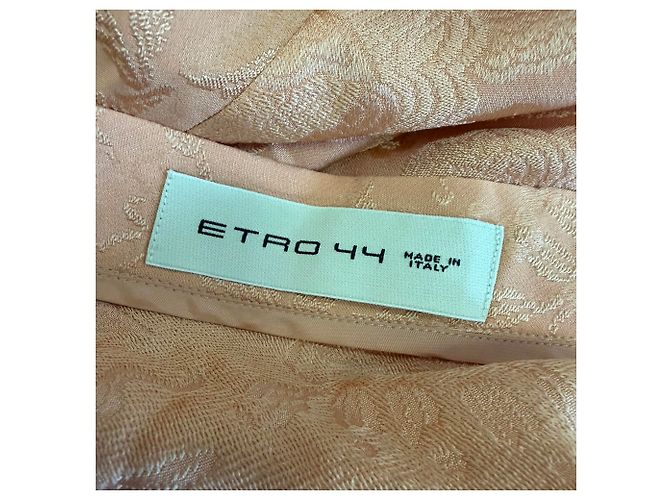 Falda midi asimétrica de jacquard en seda naranja Etro - vista 3