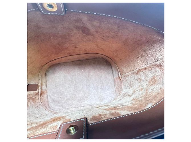 Céline Borsa a secchiello Celine Small Cuir Triomphe in pelle marrone - vista 12