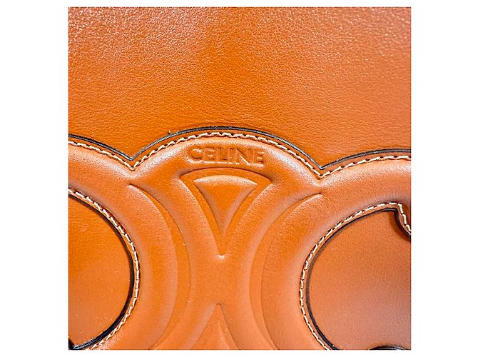 Céline Borsa a secchiello Celine Small Cuir Triomphe in pelle marrone - vista 8