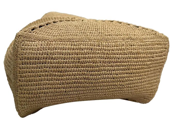 Sac cabas pliable Loewe X Paula's Ibiza Medium Puzzle en raphia beige - vue 10