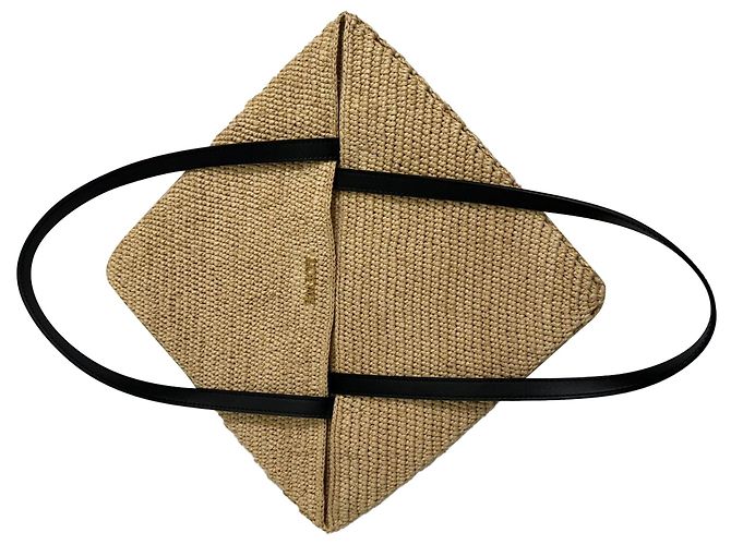 Sac cabas pliable Loewe X Paula's Ibiza Medium Puzzle en raphia beige - vue 3