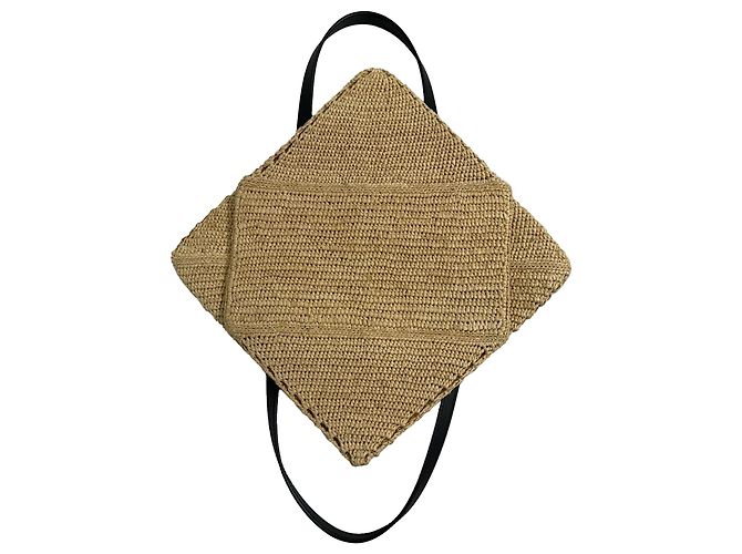 Sac cabas pliable Loewe X Paula's Ibiza Medium Puzzle en raphia beige - vue 5