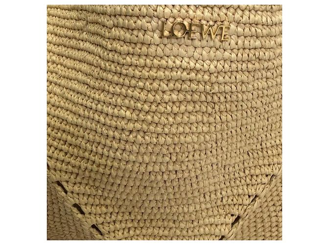 Sac cabas pliable Loewe X Paula's Ibiza Medium Puzzle en raphia beige - vue 7