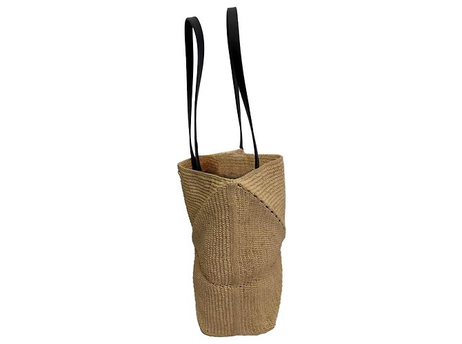 Sac cabas pliable Loewe X Paula's Ibiza Medium Puzzle en raphia beige - vue 9