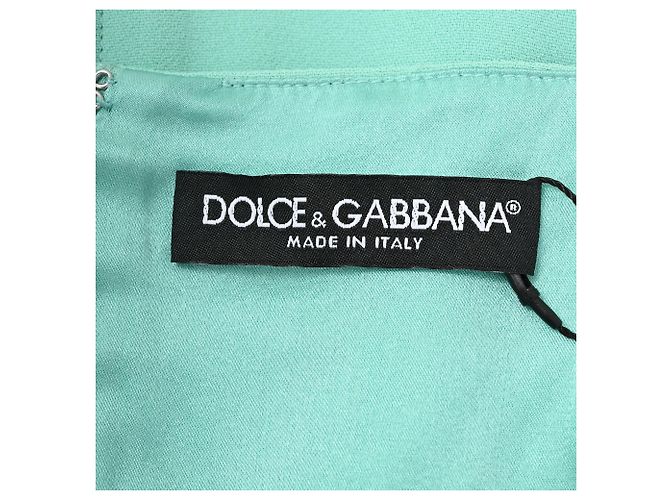 Abito midi con scollo a V Dolce & Gabbana in viscosa turchese - vista 4