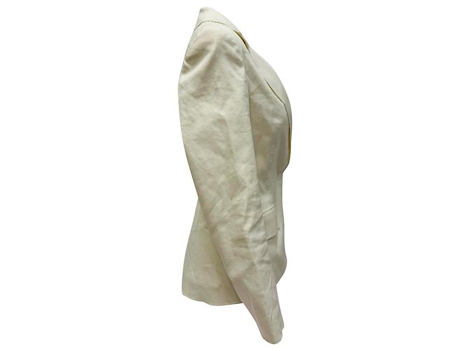 Blazer Lanvin de botonadura sencilla en lino blanco Crudo - vista 2