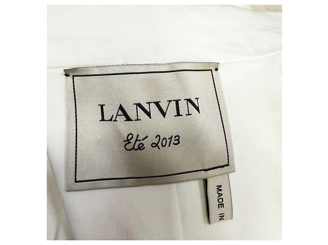 Blazer Lanvin de botonadura sencilla en lino blanco Crudo - vista 4