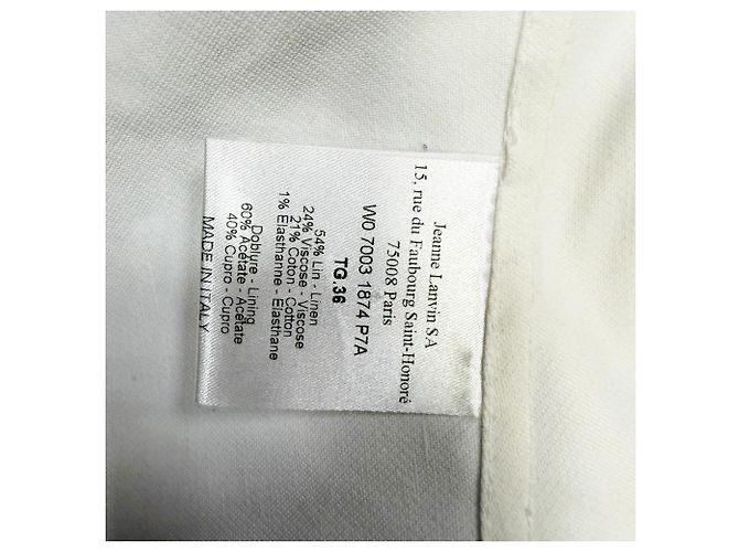 Blazer Lanvin de botonadura sencilla en lino blanco Crudo - vista 5