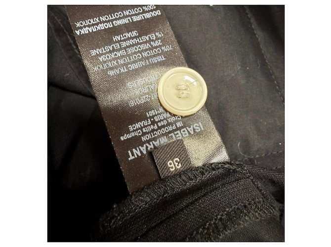 Pantalones de pernera recta en algodón negro Isabel Marant - vista 4