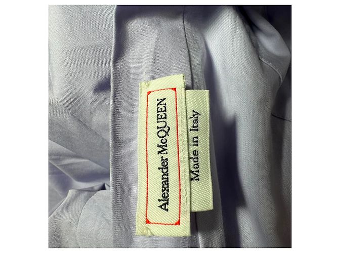 Autre Marque Abito midi con scollo a V Alexander Mcqueen in cotone viola Porpora - vista 4