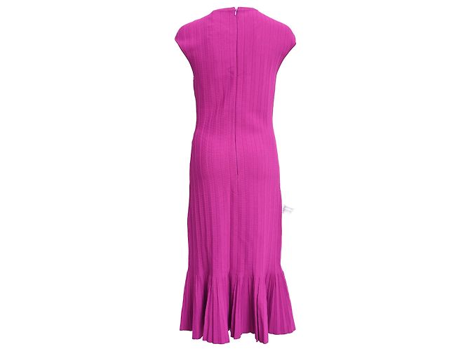 Herve Leger Vestido Bridget de malha canelada plissada em rayon roxo por Hervé Léger - vista 3