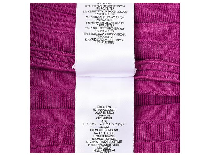 Herve Leger Vestido Bridget de malha canelada plissada em rayon roxo por Hervé Léger - vista 6