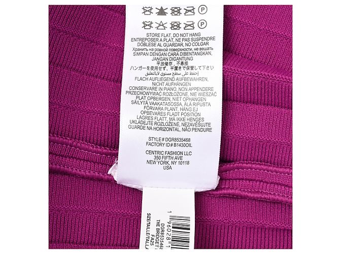 Herve Leger Vestido Bridget de malha canelada plissada em rayon roxo por Hervé Léger - vista 7