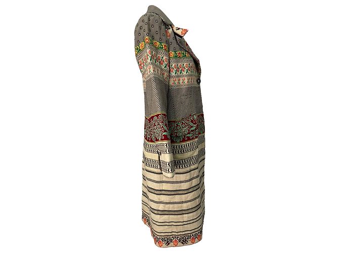 Trench in jacquard misto Etro multicolore in cotone - vista 2