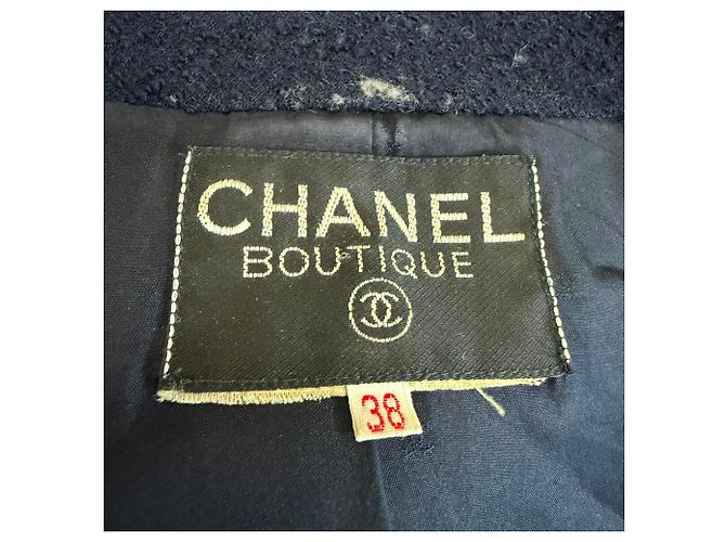 Timeless Giacca da sera e gonna Chanel in lana blu navy - vista 10