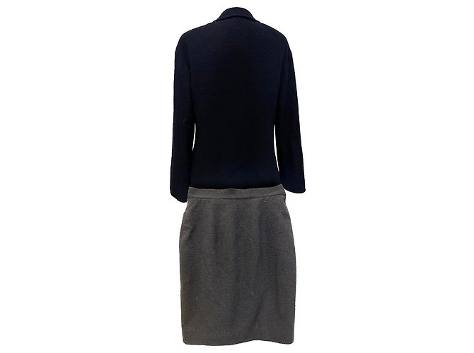 Timeless Giacca da sera e gonna Chanel in lana blu navy - vista 3