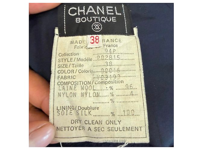 Timeless Giacca da sera e gonna Chanel in lana blu navy - vista 4