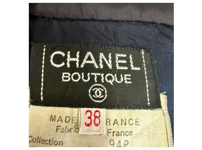 Timeless Giacca da sera e gonna Chanel in lana blu navy - vista 5